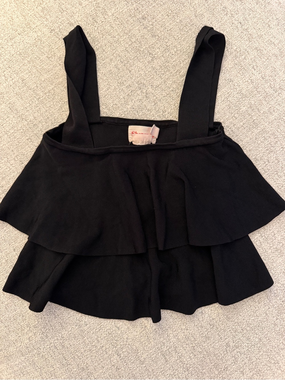 Showpo Black Tiered Ruffle Crop Top